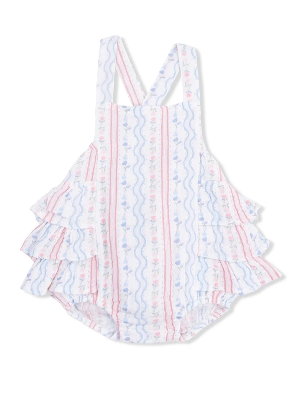NWT Angel Dear Ruffle Sunsuit, Tulip Stripe
